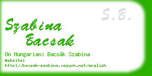 szabina bacsak business card