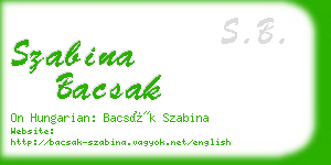 szabina bacsak business card